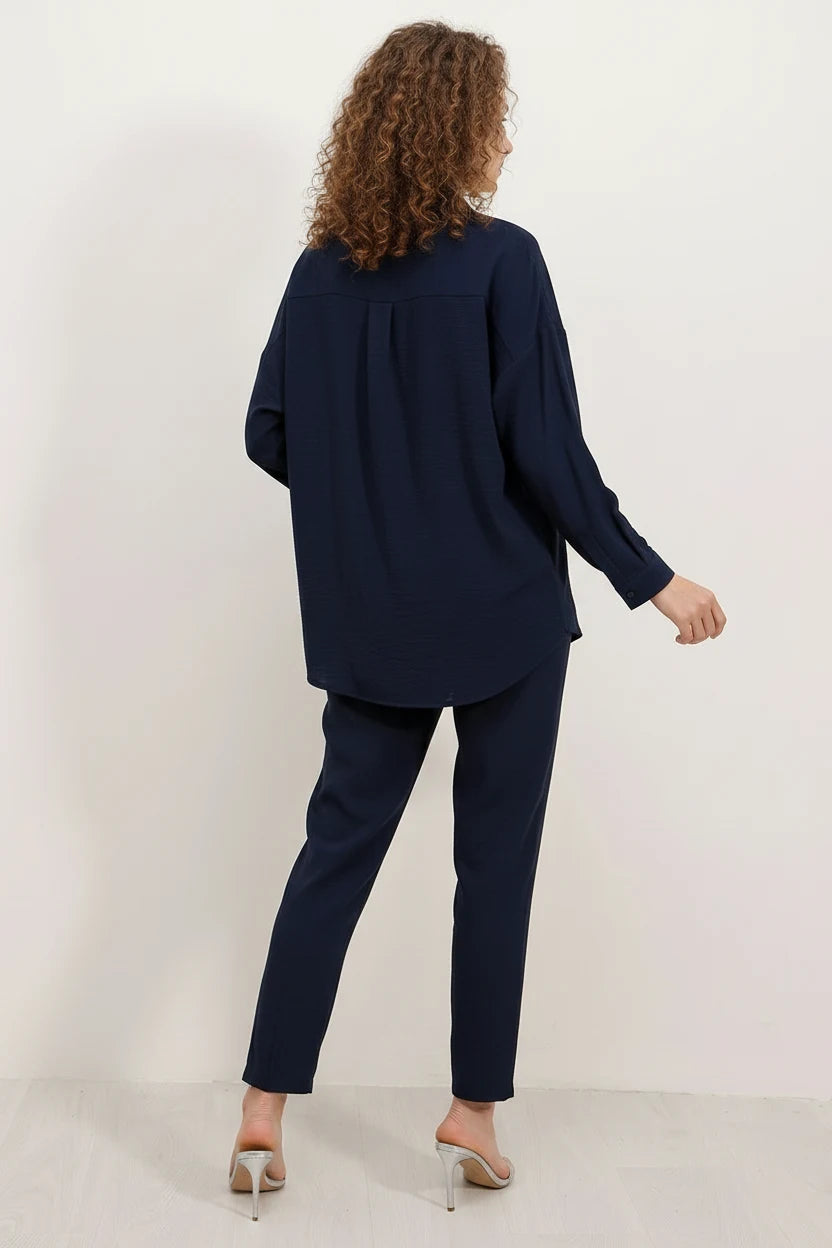 Kadın Gömlek Yaka Oversize İkili Takım – Renk Seçenekleri 1
