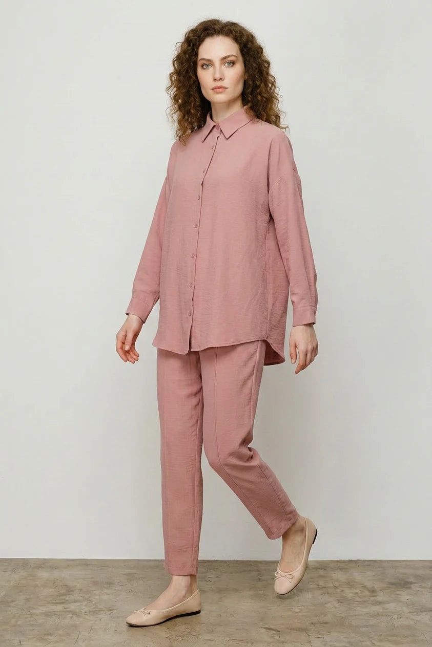 Kadın Oversize Pudra Takım