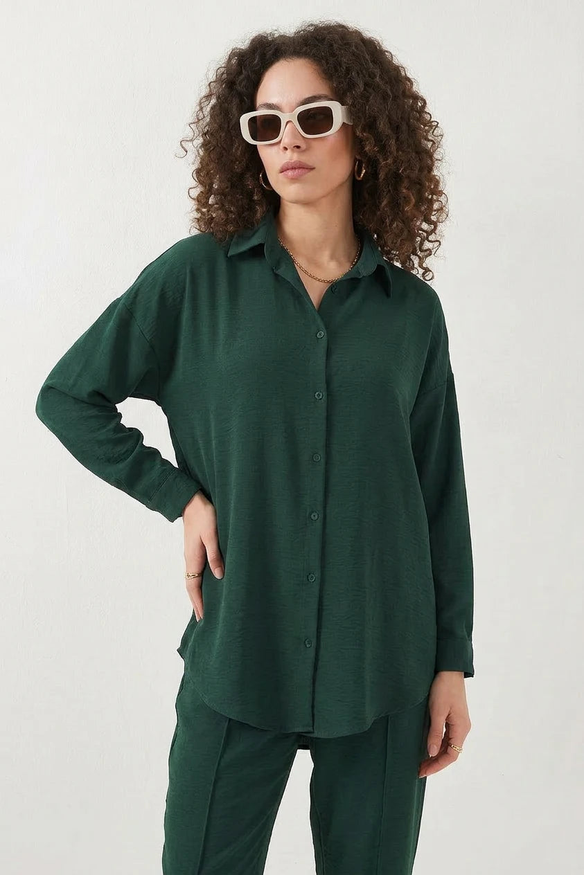 Kadın Gömlek Yaka Oversize İkili Takım – Renk Seçenekleri 1