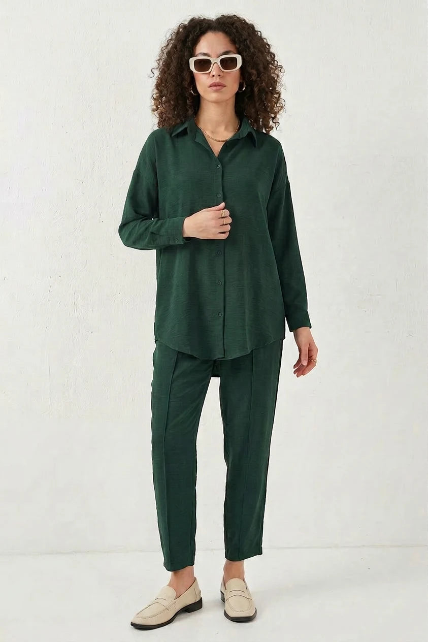 Kadın Gömlek Yaka Oversize İkili Takım – Renk Seçenekleri 1