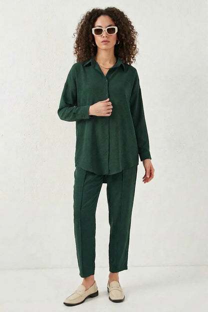 Kadın Gömlek Yaka Oversize İkili Takım – Renk Seçenekleri 1