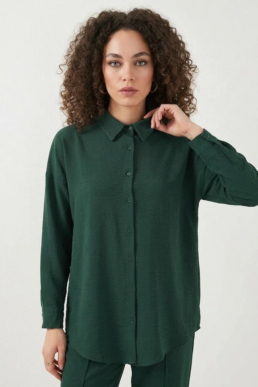 Kadın Gömlek Yaka Oversize İkili Takım – Renk Seçenekleri 1