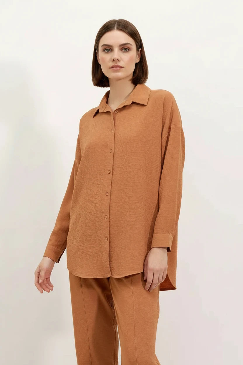 Kadın Gömlek Yaka Oversize İkili Takım – Renk Seçenekleri 1