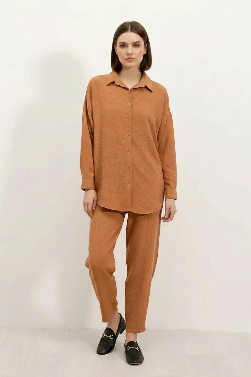 Kadın Gömlek Yaka Oversize İkili Takım – Renk Seçenekleri 1