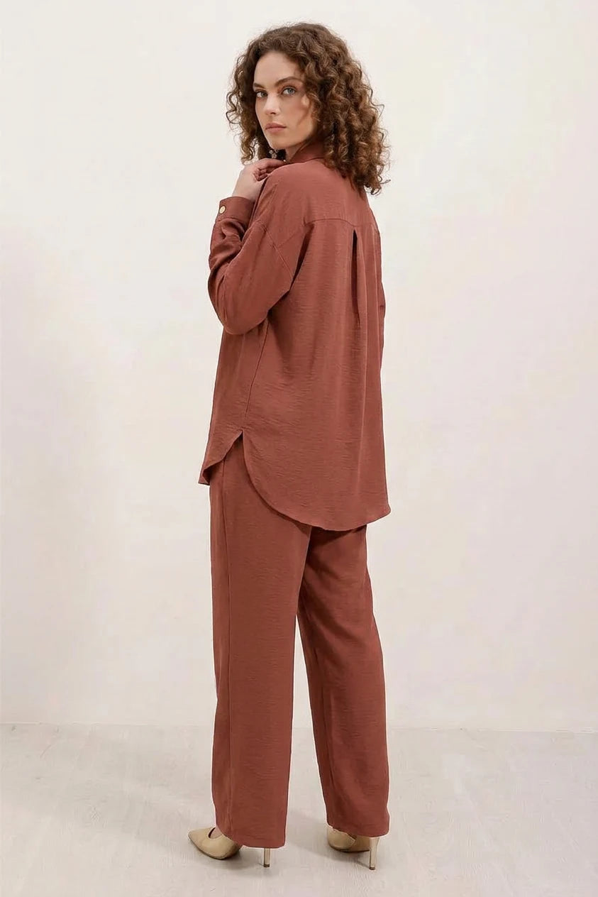 Kadın Düğmeli Oversize Takım