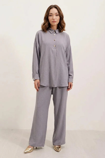 Kadın Düğmeli Oversize Takım