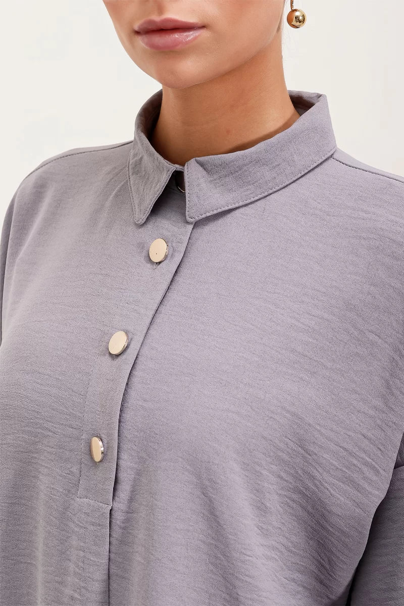 Kadın Düğmeli Oversize Takım