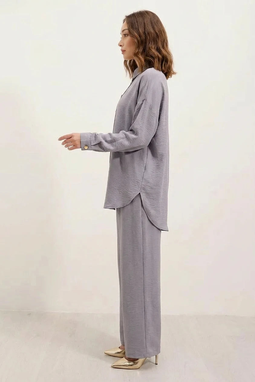 Kadın Düğmeli Oversize Takım