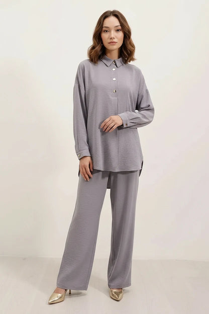 Kadın Düğmeli Oversize Takım