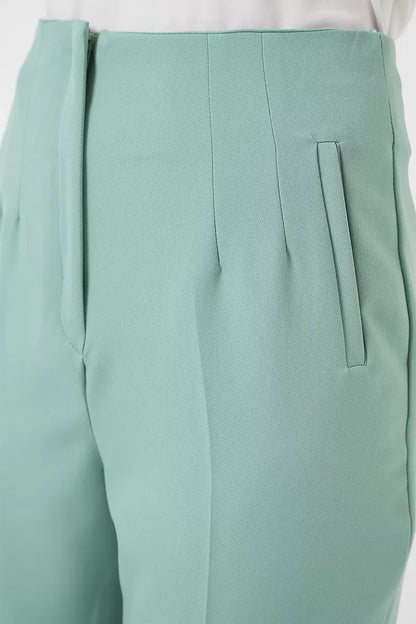 Kadın Yüksek Bel Viskon Pantolon
