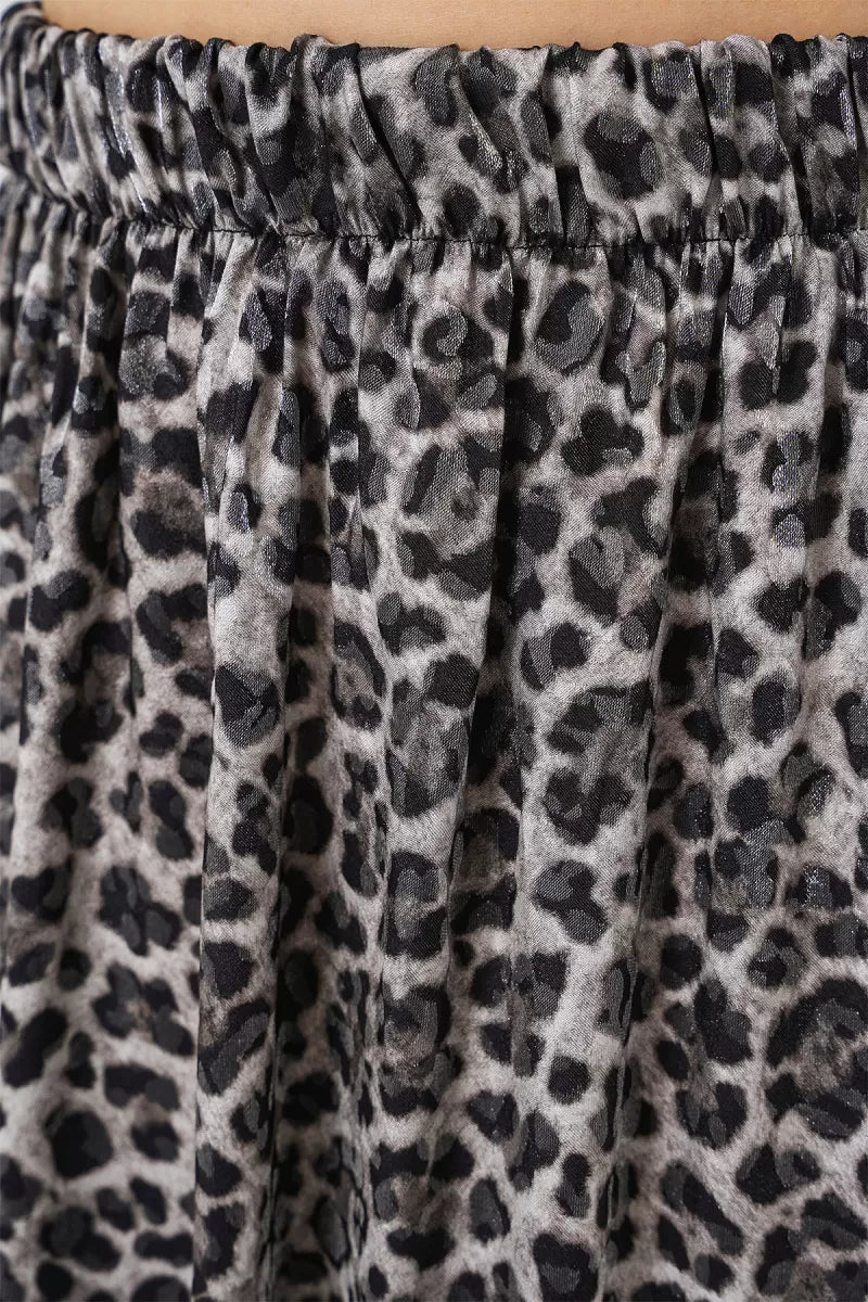 Kadın Leopar Desenli Etek