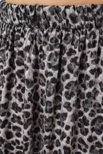 Kadın Leopar Desenli Etek
