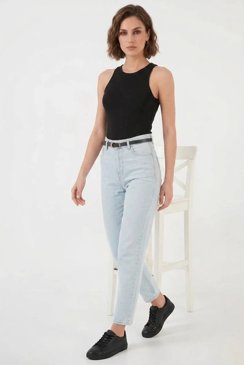 Kadın Halter Yaka Siyah Body