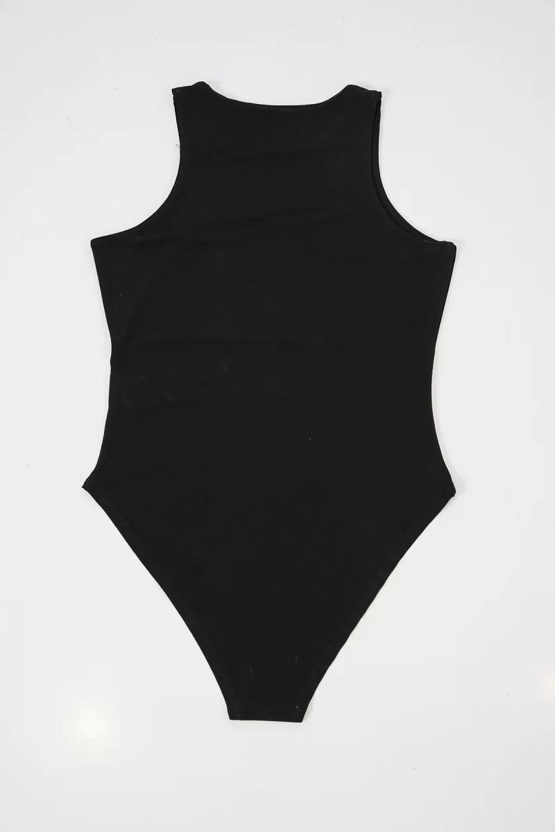 Kadın Halter Yaka Siyah Body