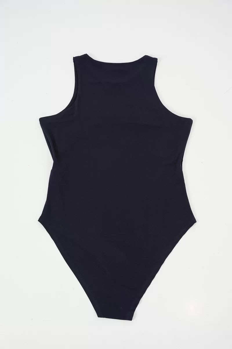 Kadın Halter Yaka Lacivert Body